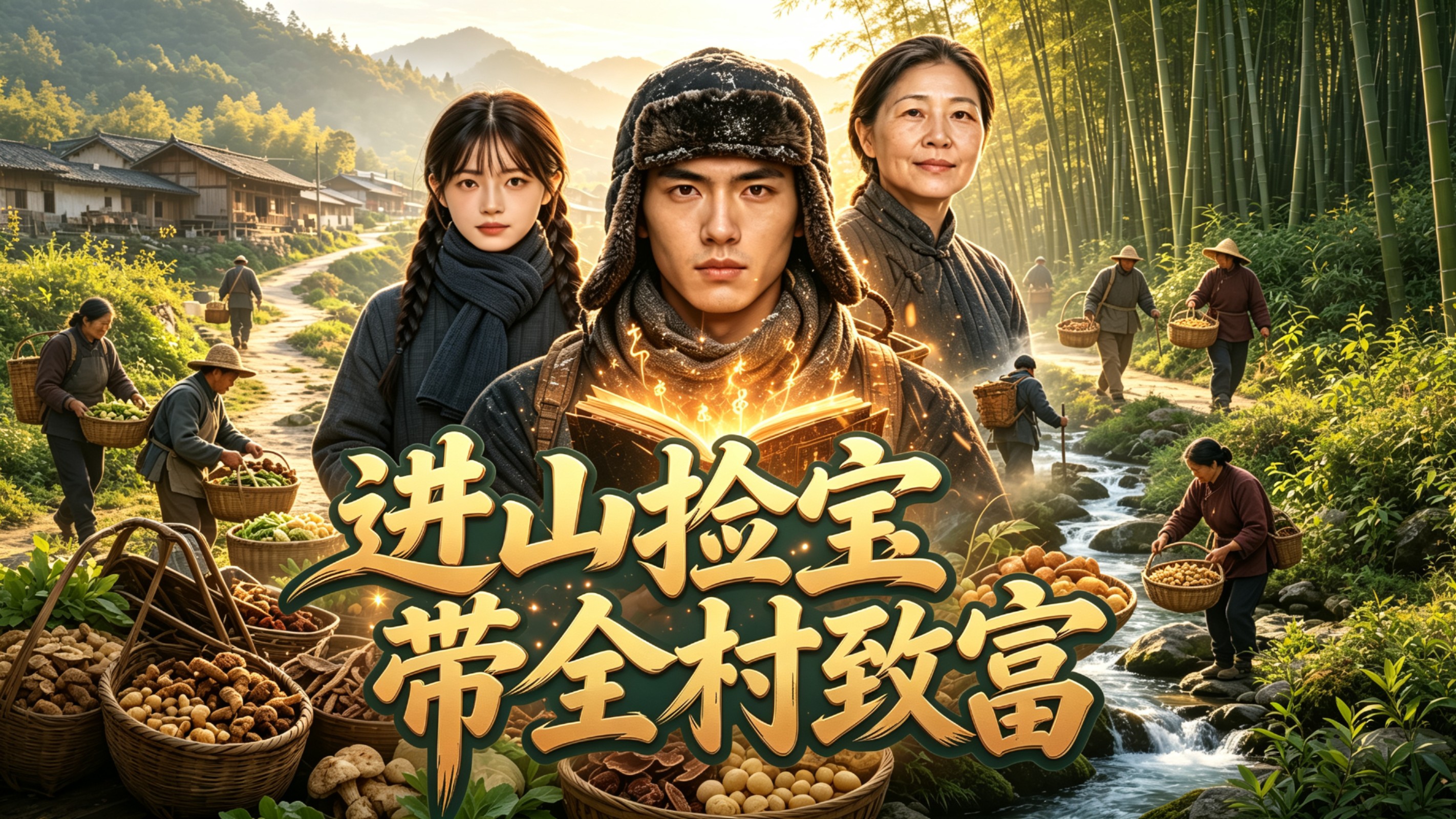 进山捡宝带全村致富 海报